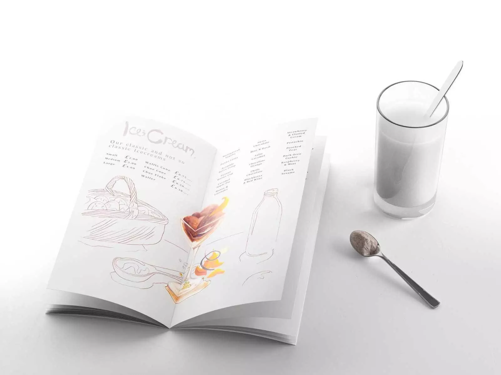 Composition Menu with Glass Free 3D model_0