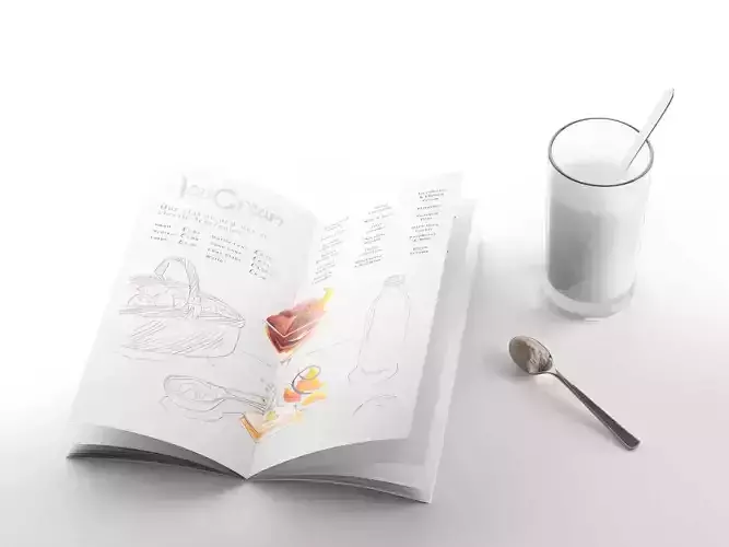 Composition Menu with Glass Free 3D model