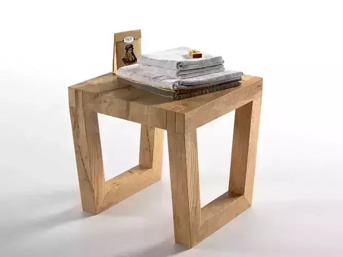 Composition Stool with Towels
