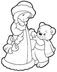 Snow maiden with a bear cookie cutter for professional Free 3D print model