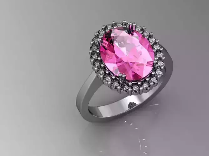 sapphire rosette engagemen 3D print model