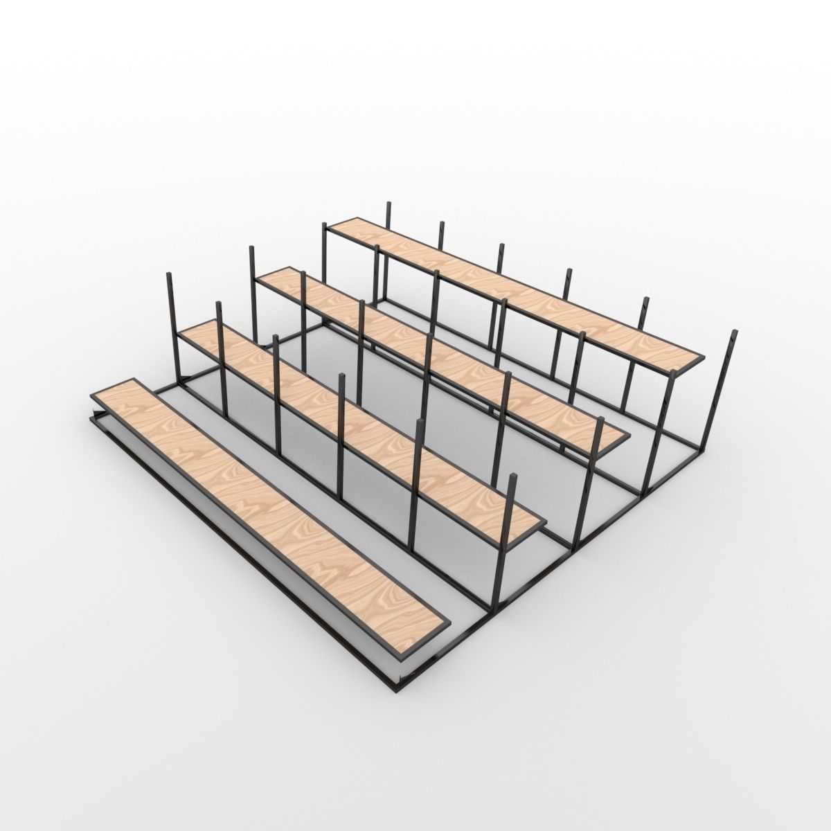 Stadium Seats 3D model_2