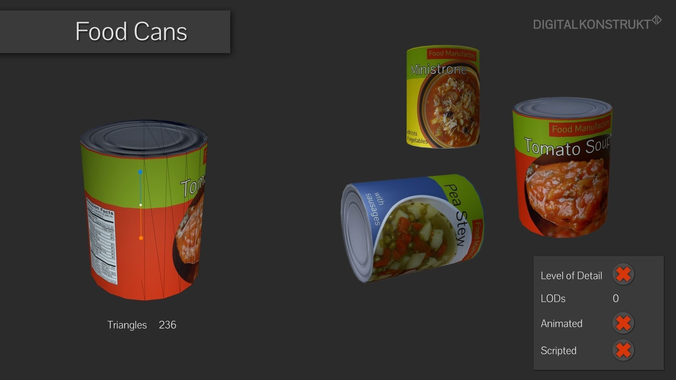 Tinned Food Free low-poly 3D model