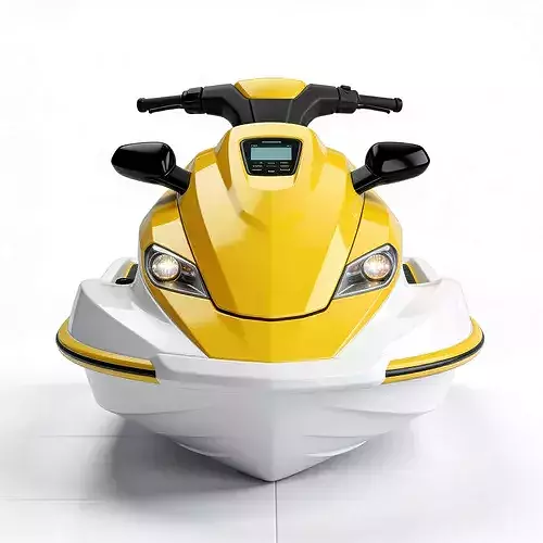 Realistic Modern Yellow Jet Ski Personal Watercraft 3D Model