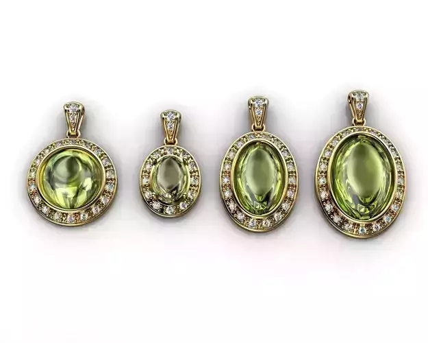 Cabochon Diamond Pendant 3D print model