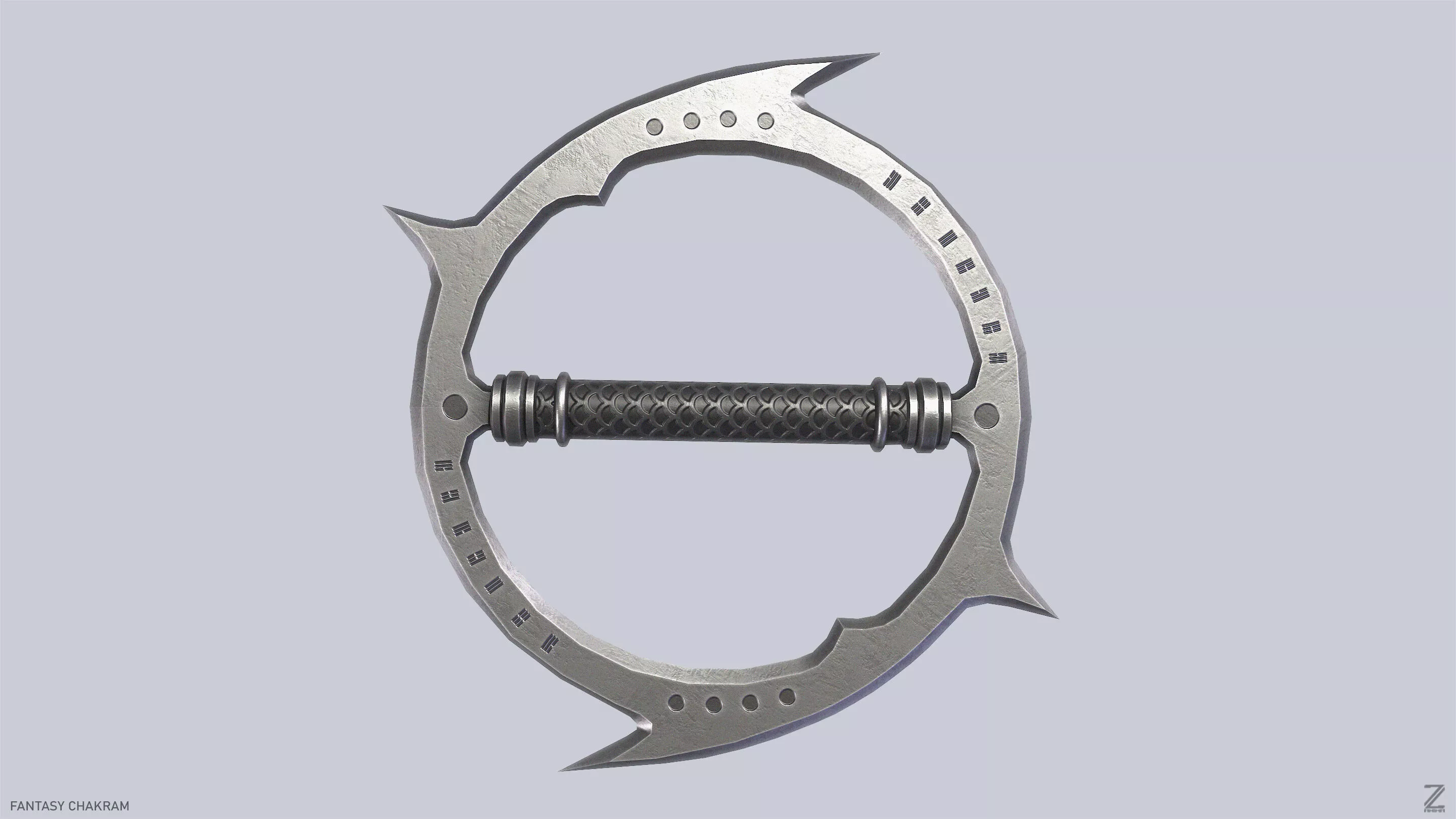 Fantasy chakram Low-poly 3D model