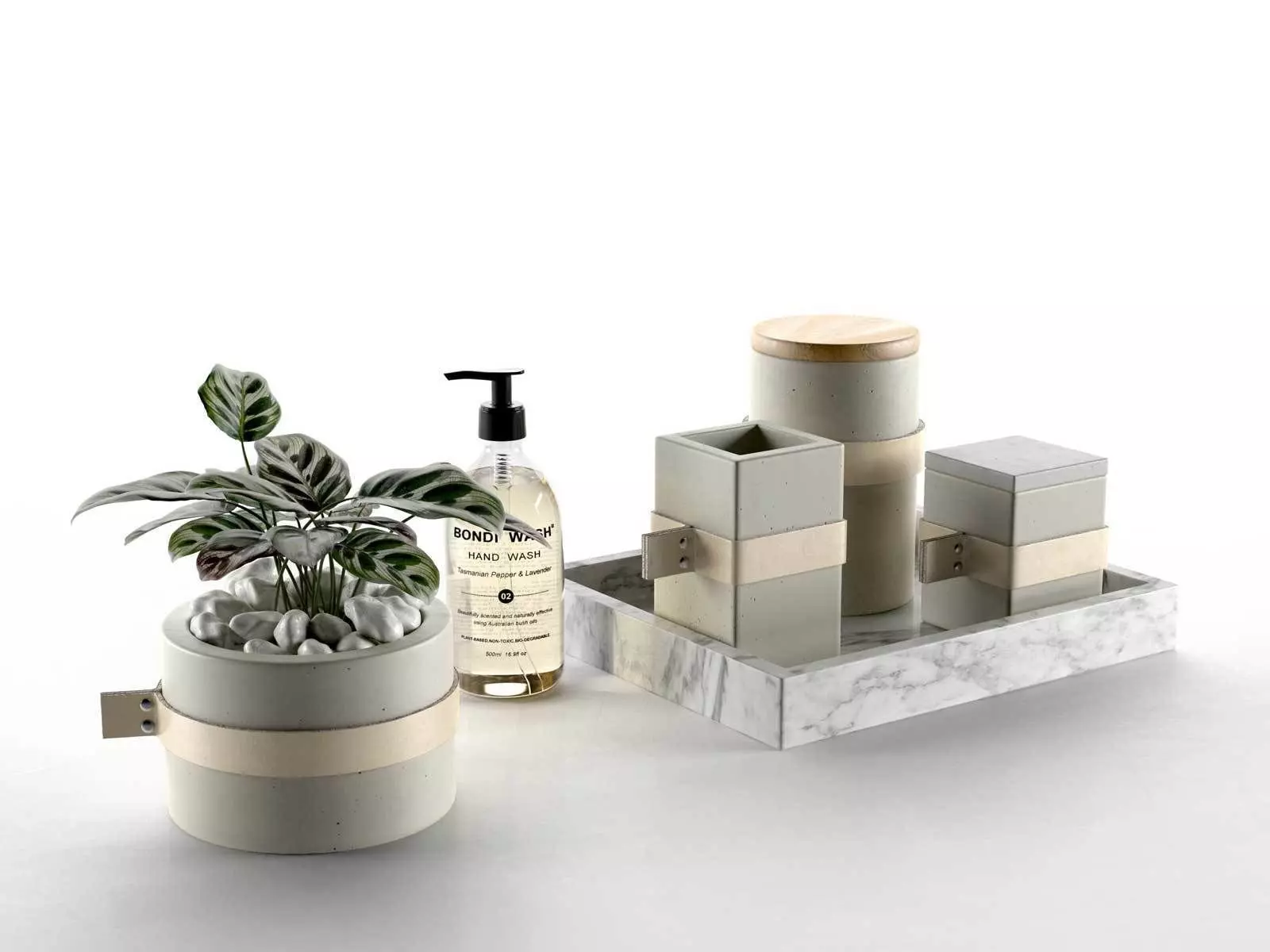 Composition Vase Tray and Jars 3D model_0