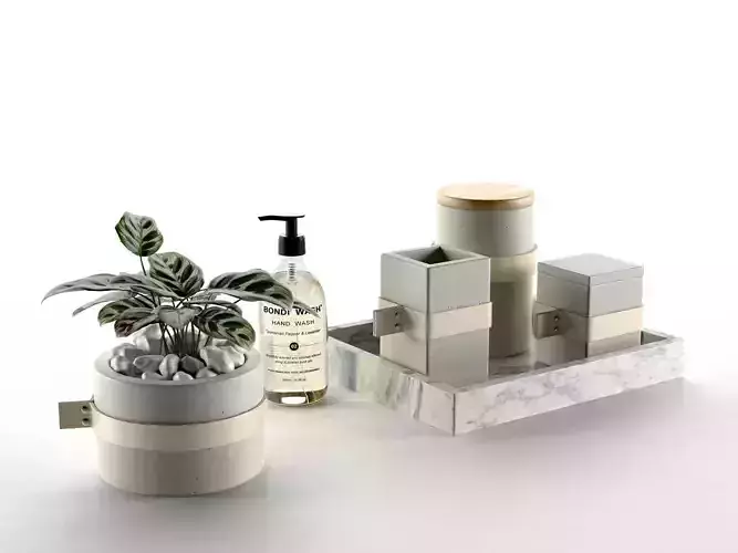 Composition Vase Tray and Jars