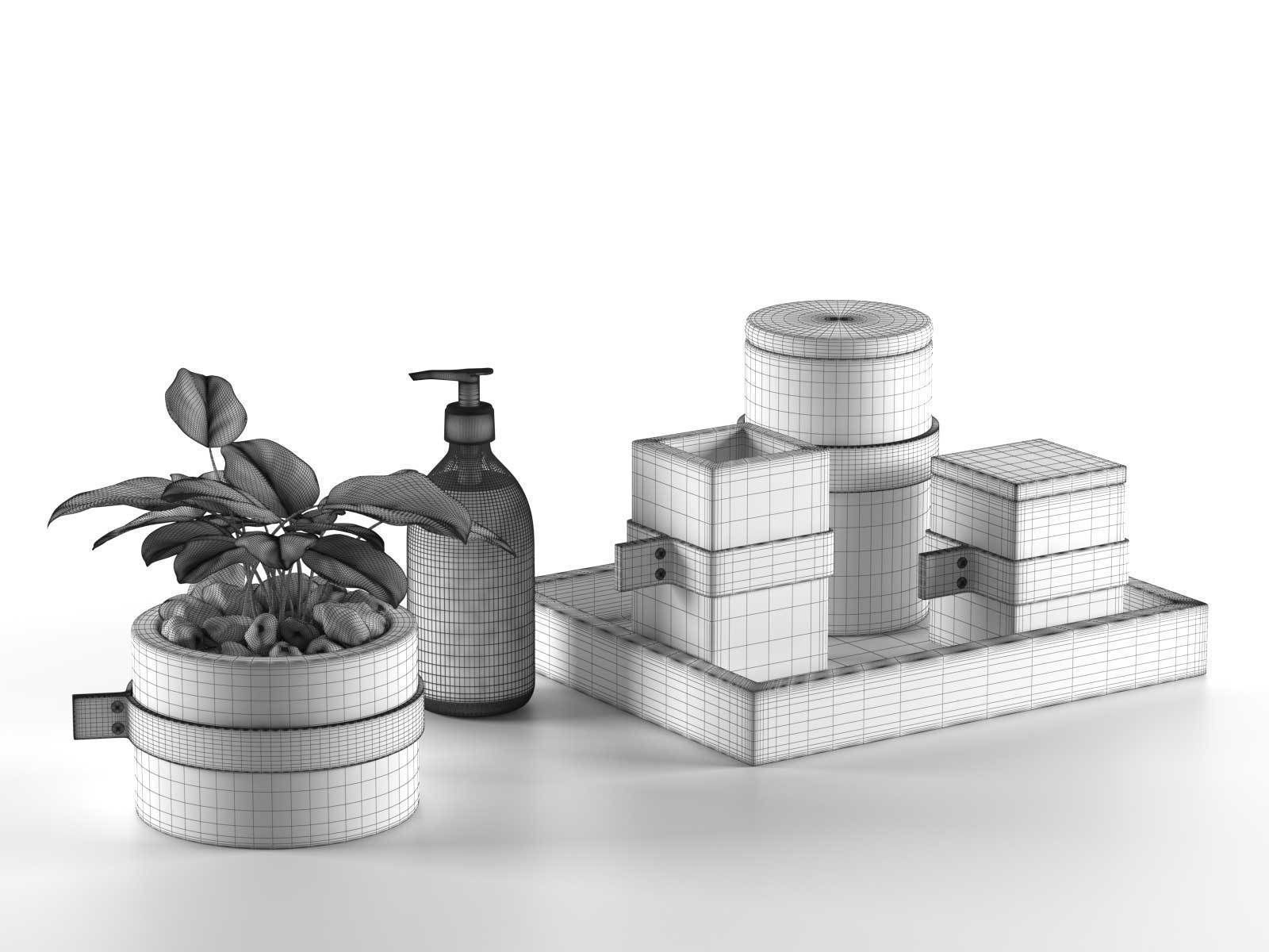 Composition Vase Tray and Jars 3D model_1