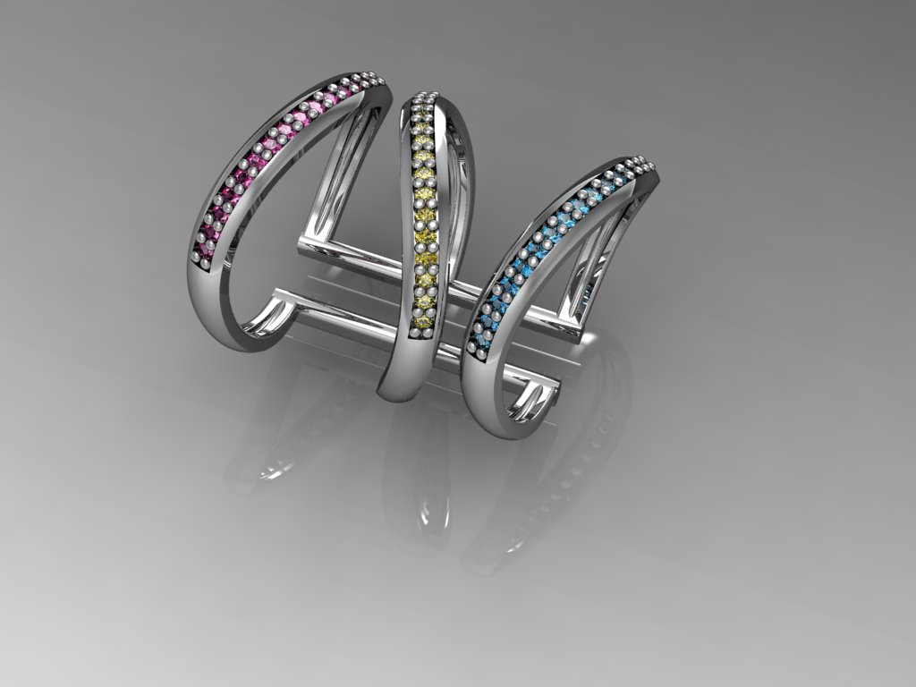Open Fashion Ring Wave 3D print model_1