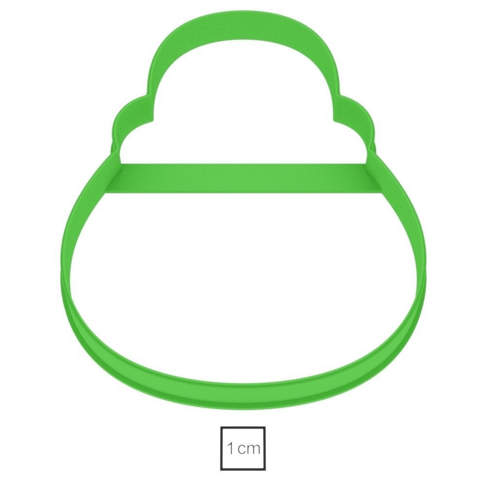 Snowman cookie cutter for professional Free 3D print model_1