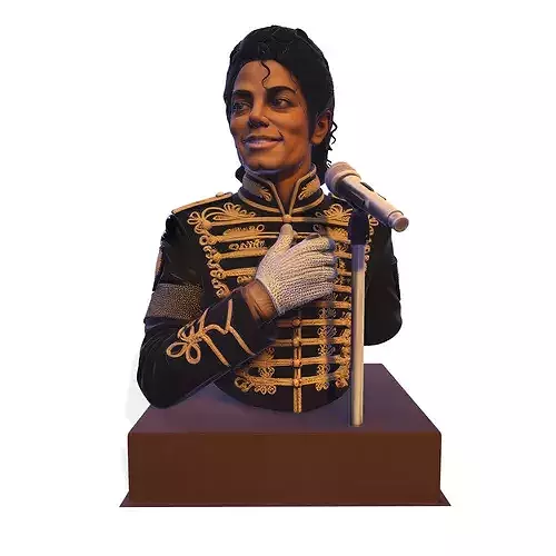 Realistic MJ PBR Pop King Performing Bust