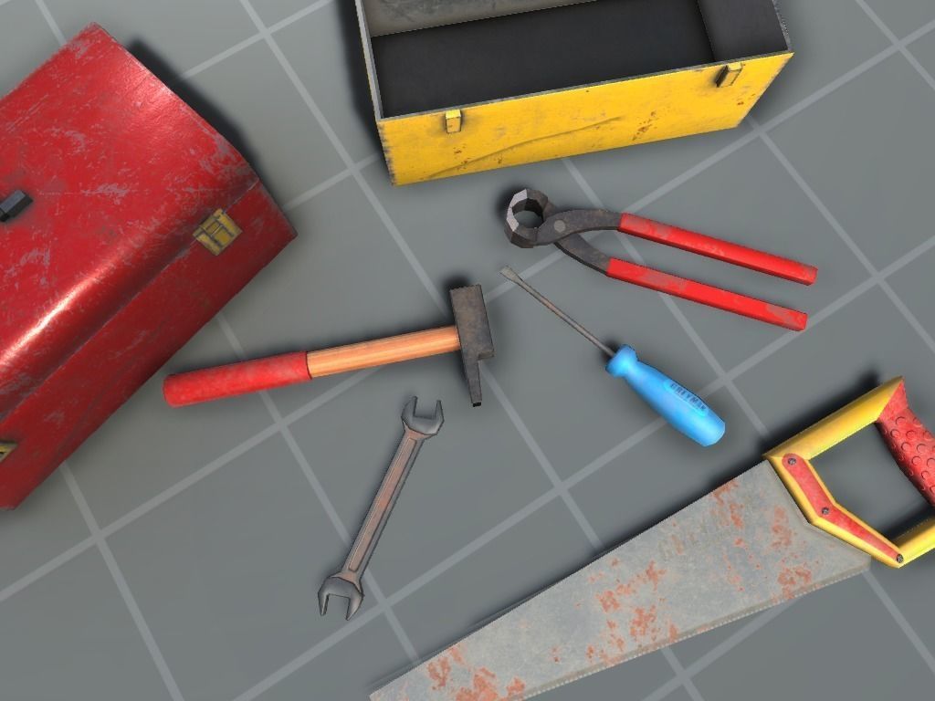 Tools pack Low-poly 3D model_1