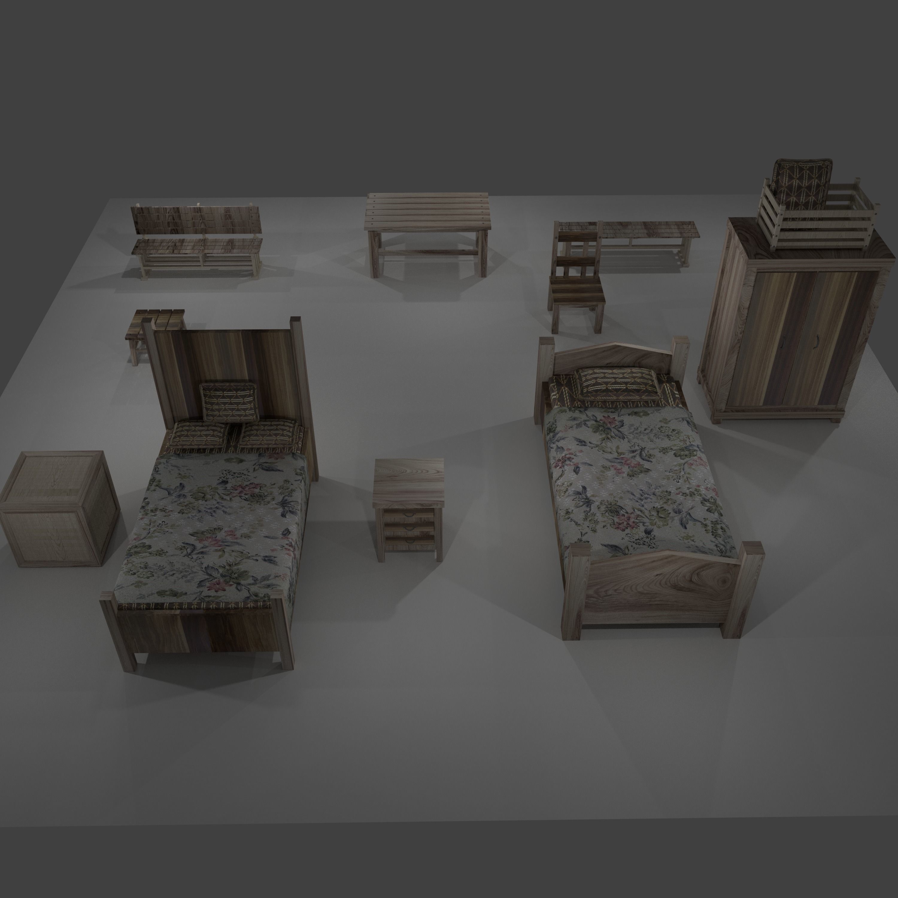  Medieval Prop Pack 1 Low-poly 3D model_0