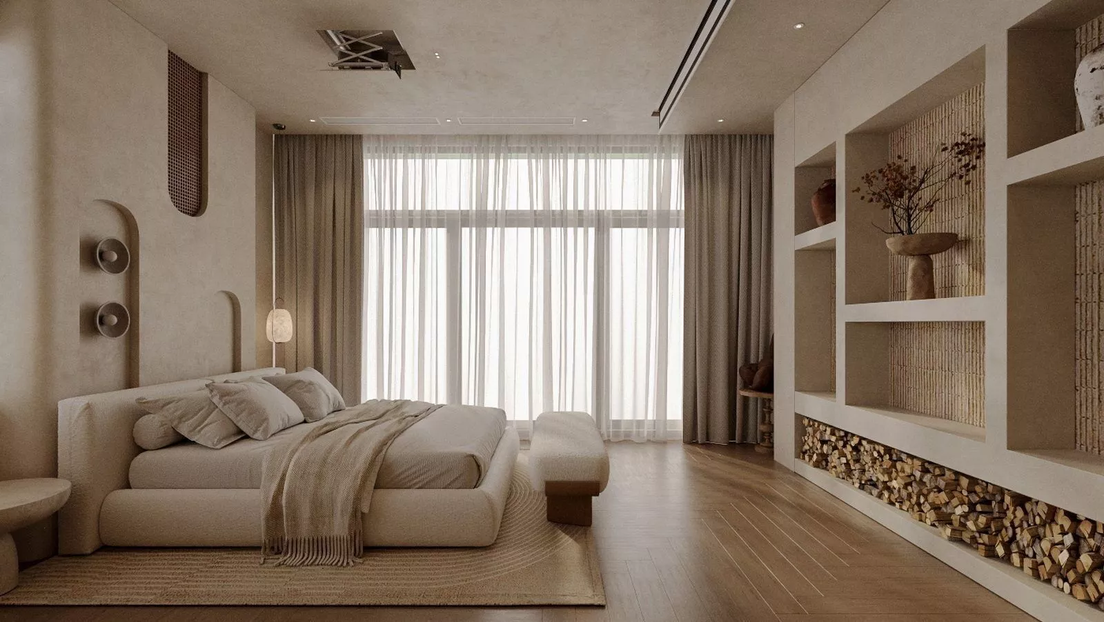 Wabi Sabi Bedroom and Kitchen Free 3D model
