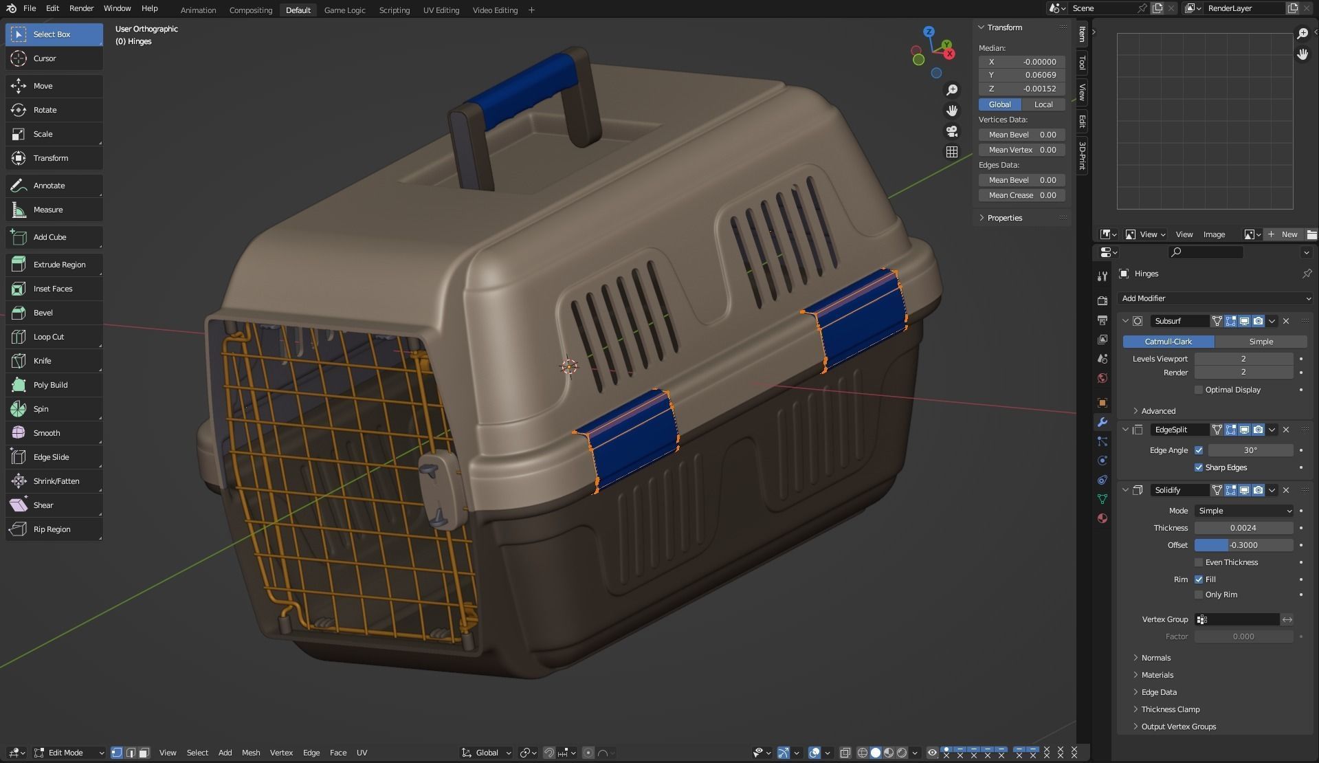 Pet carrier for traveling 3D model_13