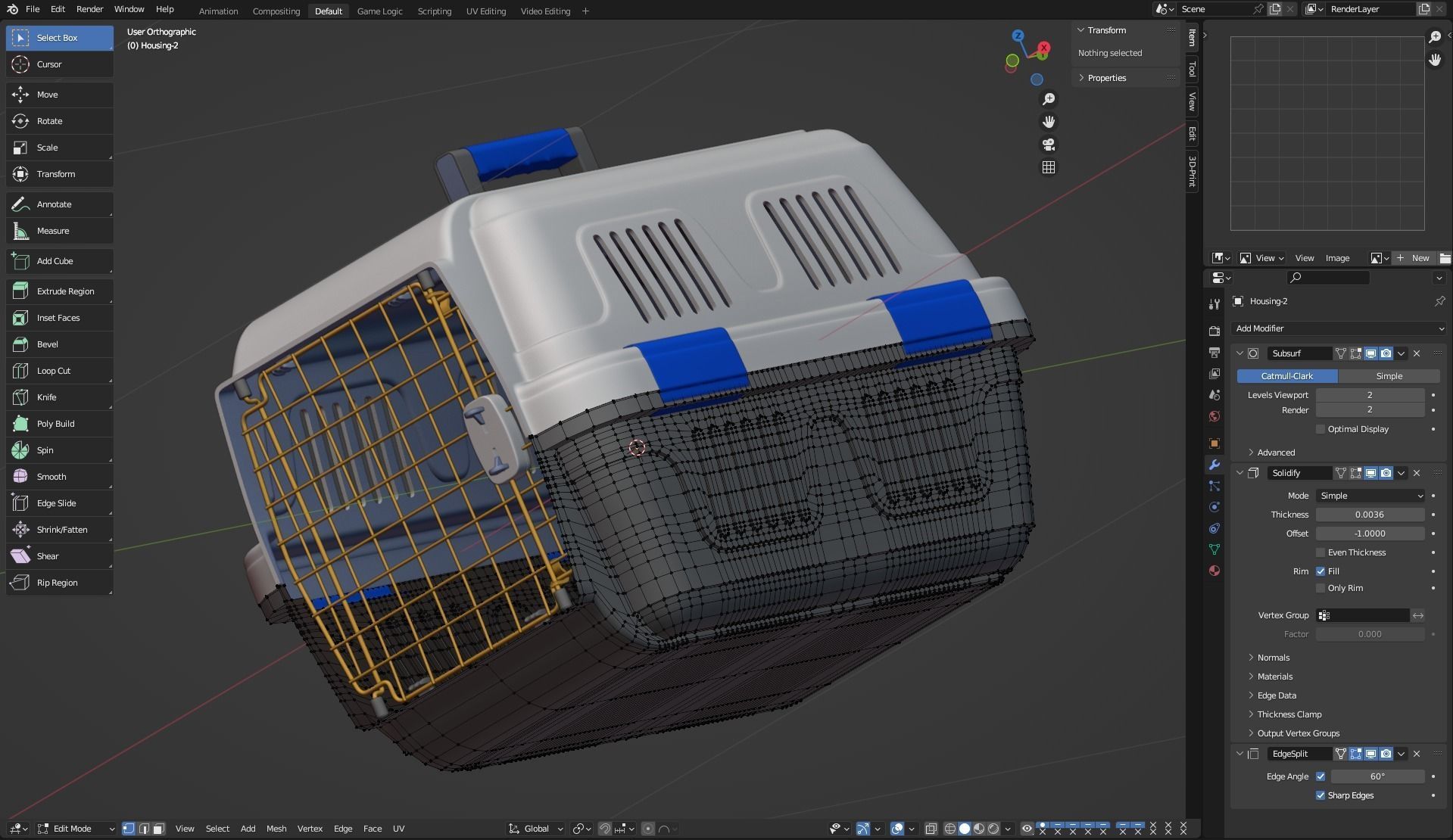 Pet carrier for traveling 3D model_15