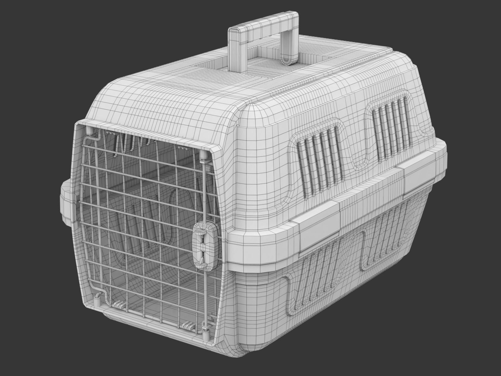 Pet carrier for traveling 3D model_16