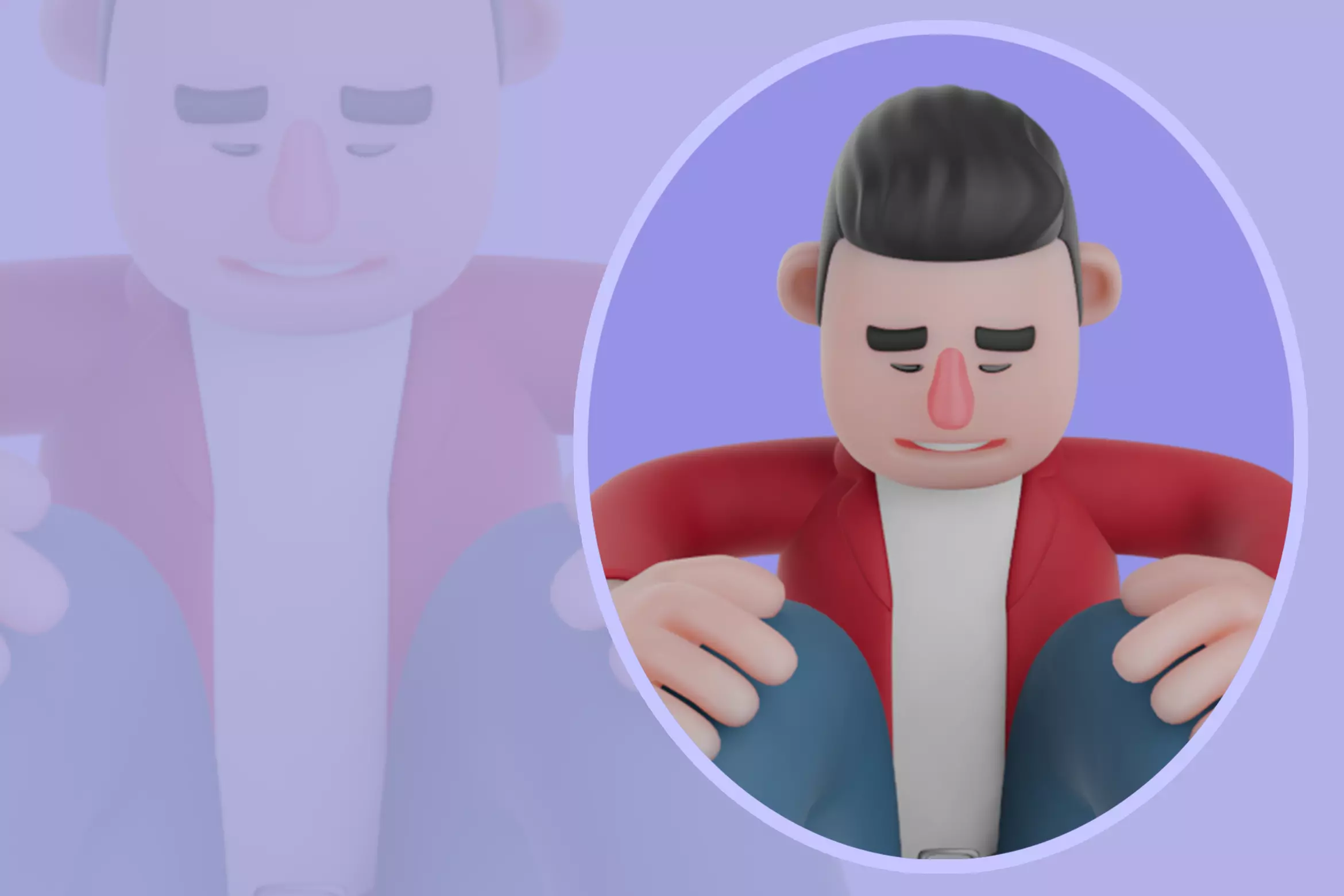 Stylized 3D Singer Character - Sad Curl Pose 3D model