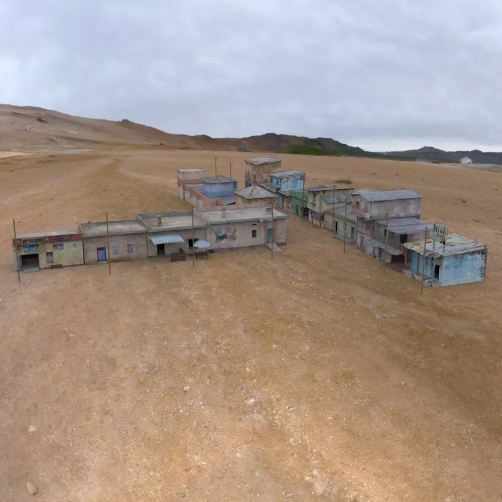 Shanty Town Buildings 2 Town Blocks in obj format Low-poly 3D model