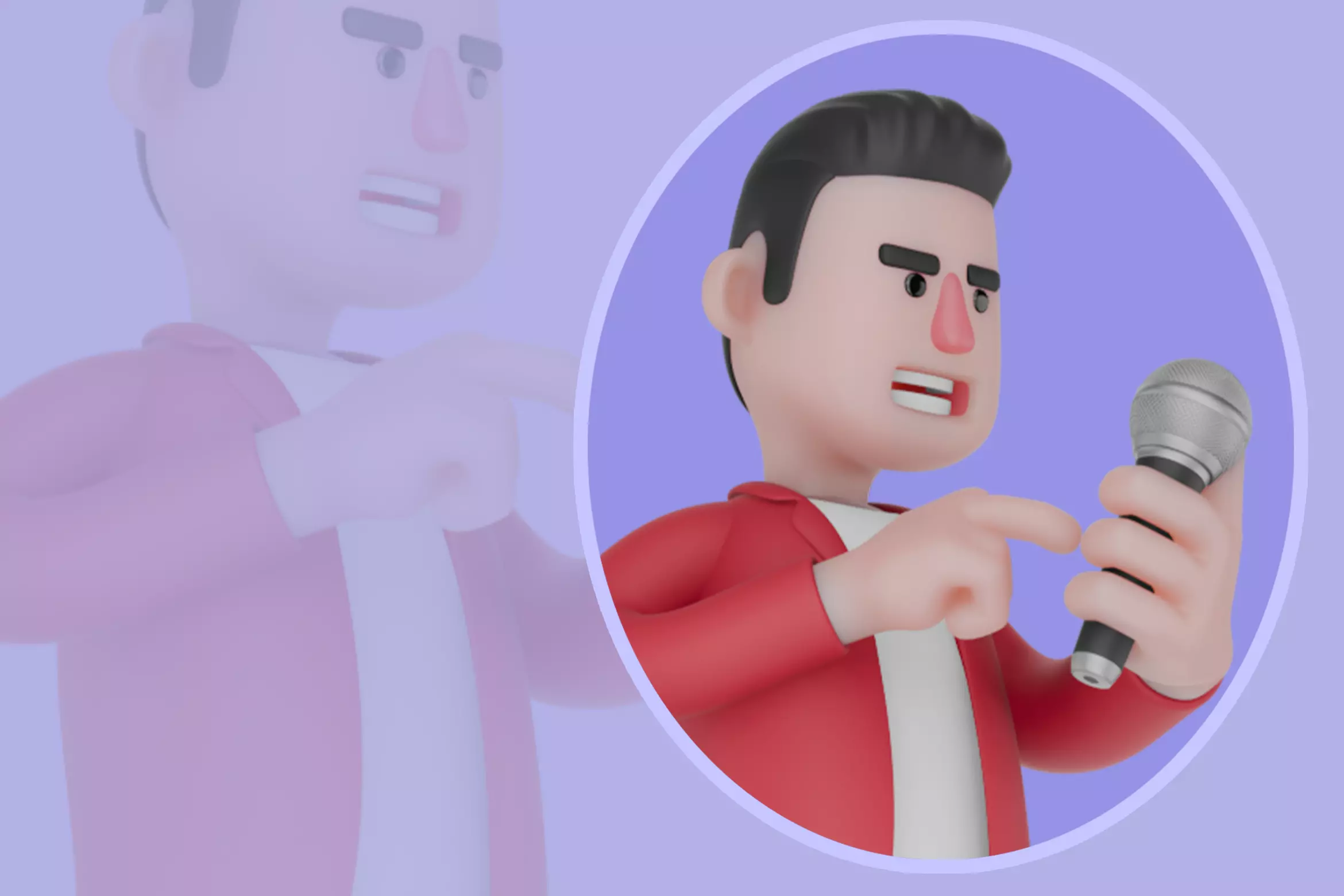 Stylized 3D Singer Character - Speech Pose 3D model