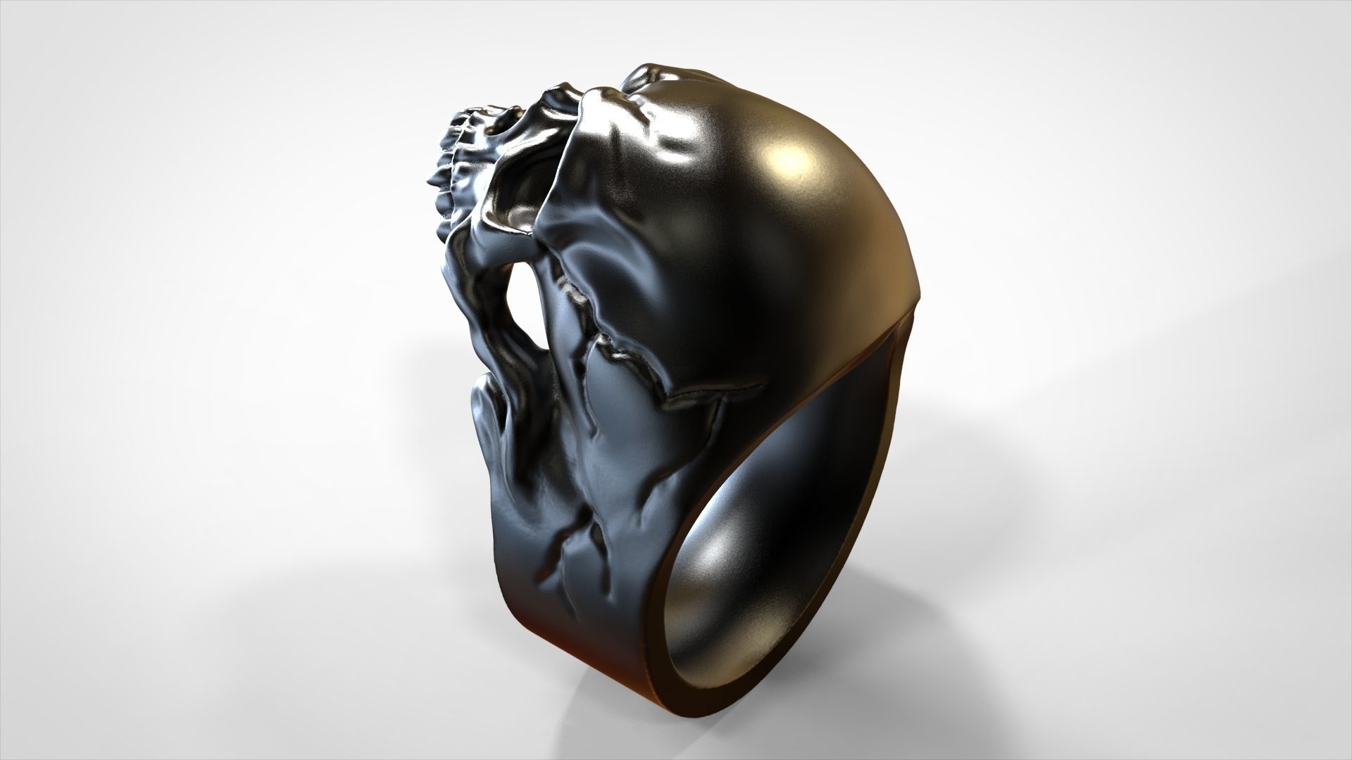 Skull Ring WR 3D print model_2