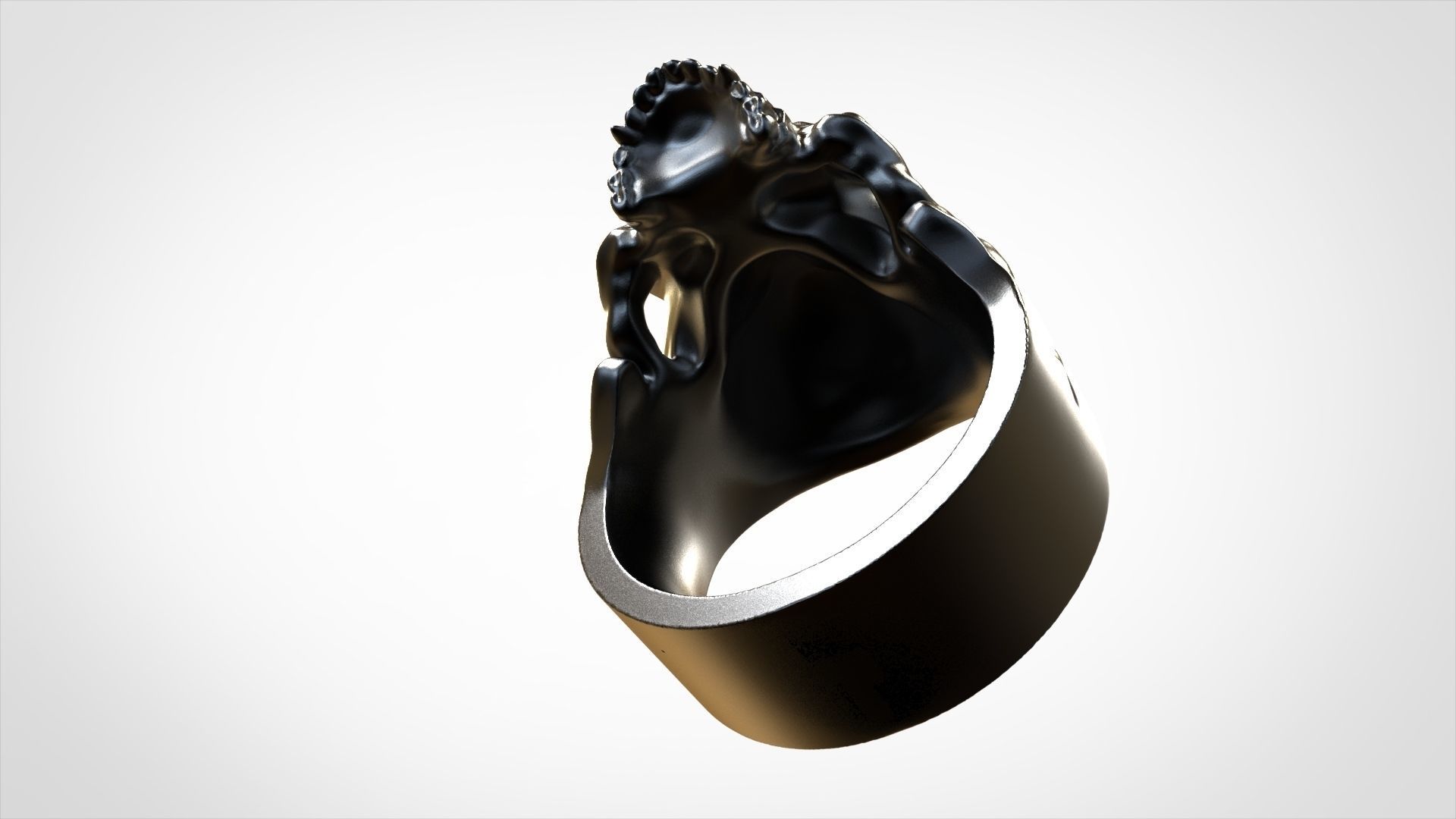 Skull Ring WR 3D print model_3