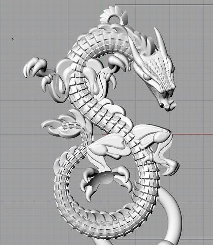 Model pendants dragon for 3D printing 3D print model