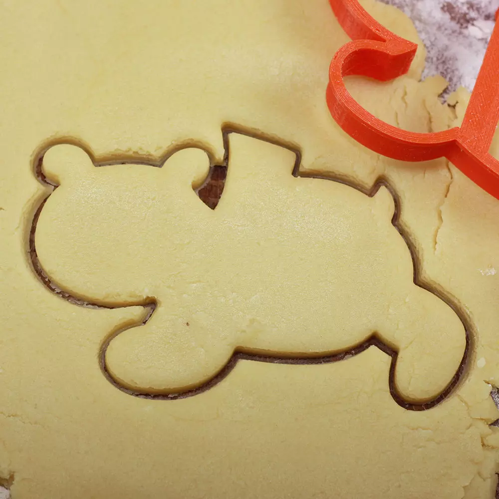 Bear with scarf cookie cutter for professional Free 3D print model_0