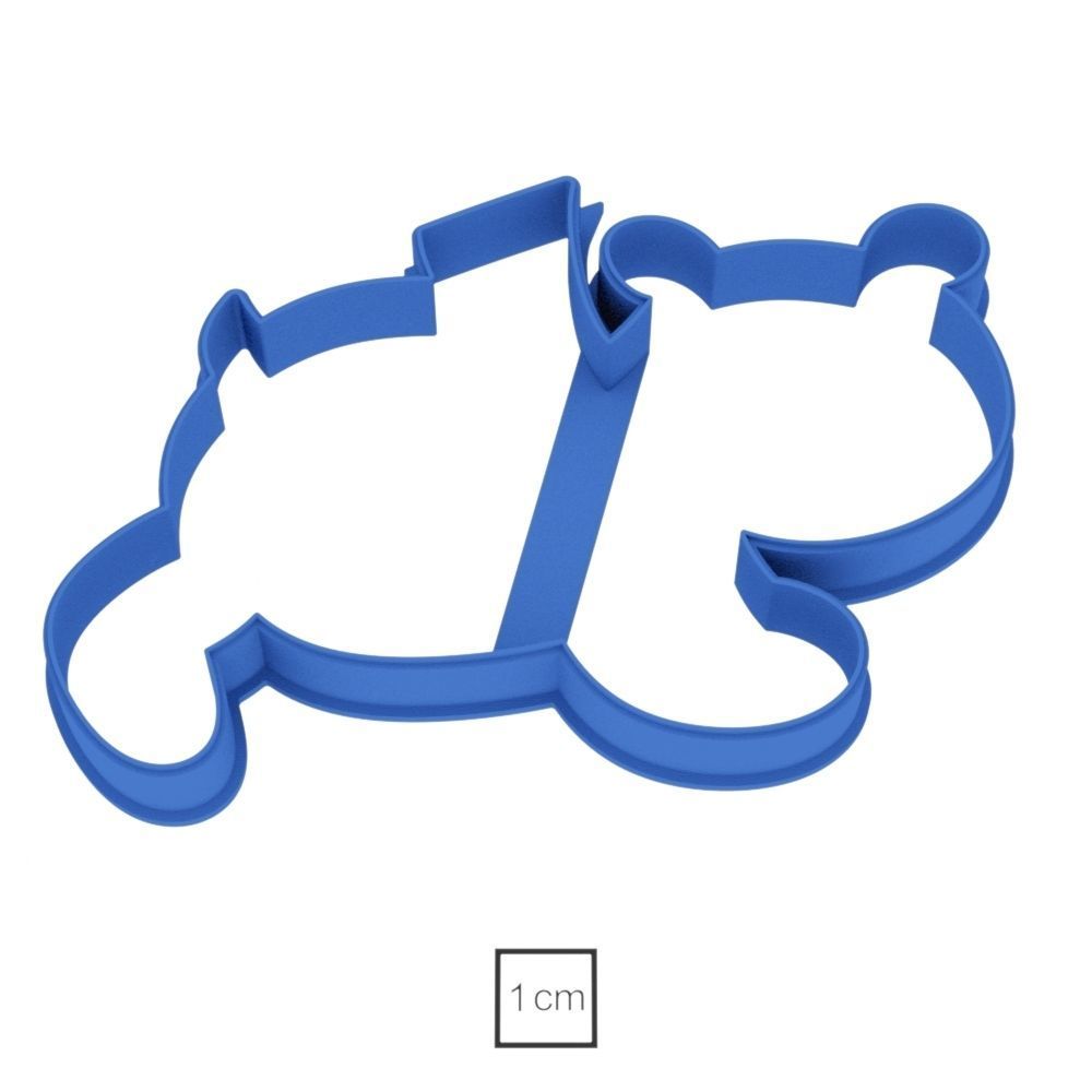 Bear with scarf cookie cutter for professional Free 3D print model_1