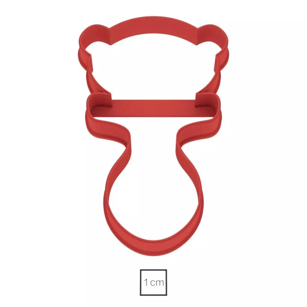 Baby rattle bear cookie cutter for professional Free 3D print model