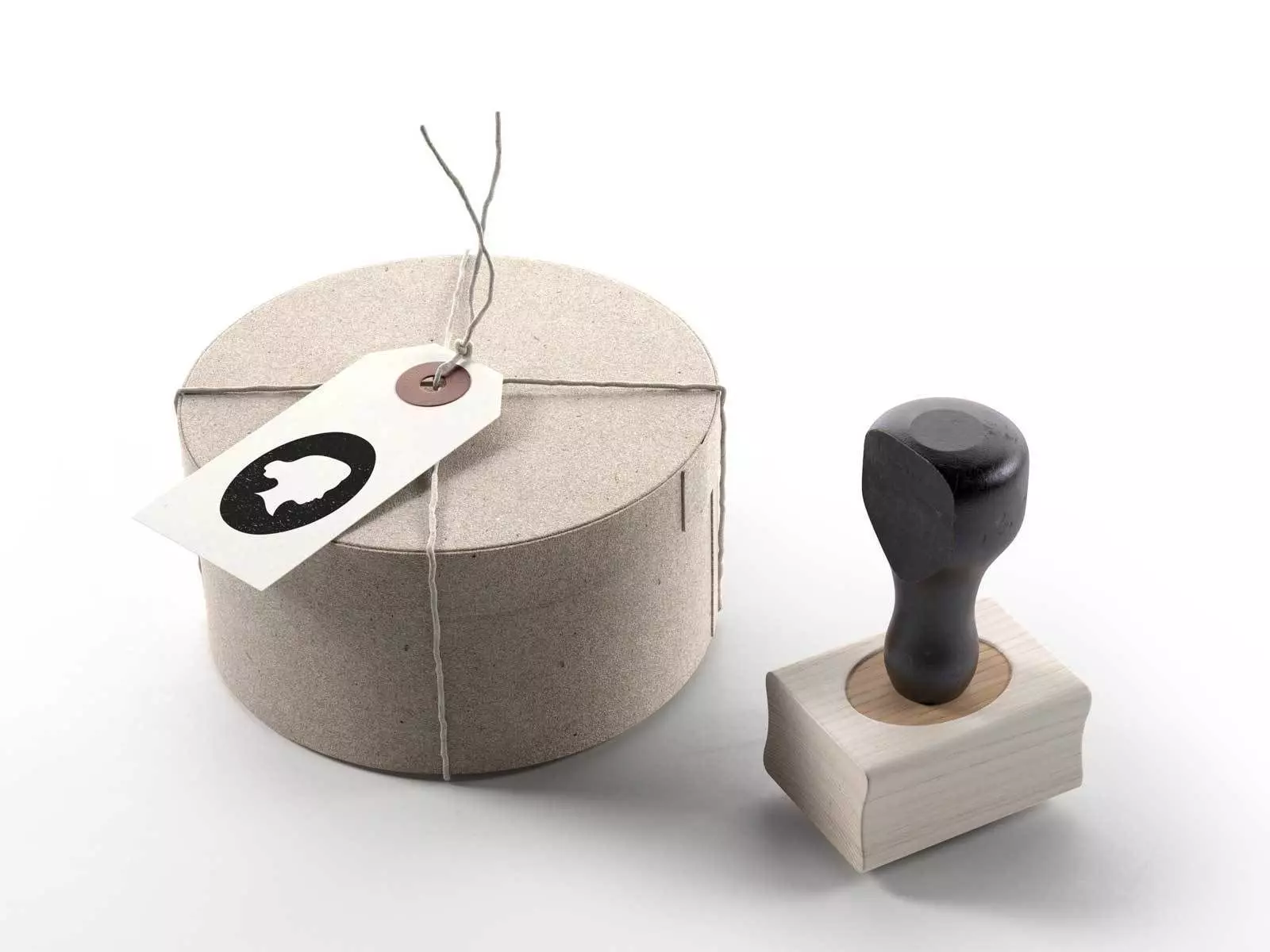 Cylindrical Box with Stamp 3D model_0