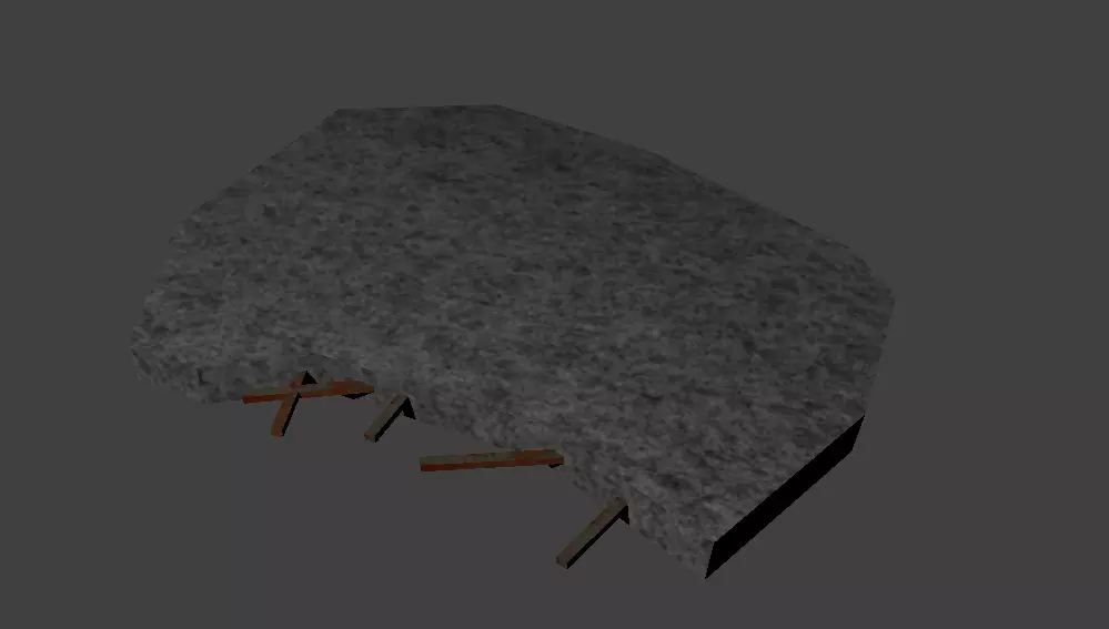 Destroyed Concrete Low-poly 3D model_0