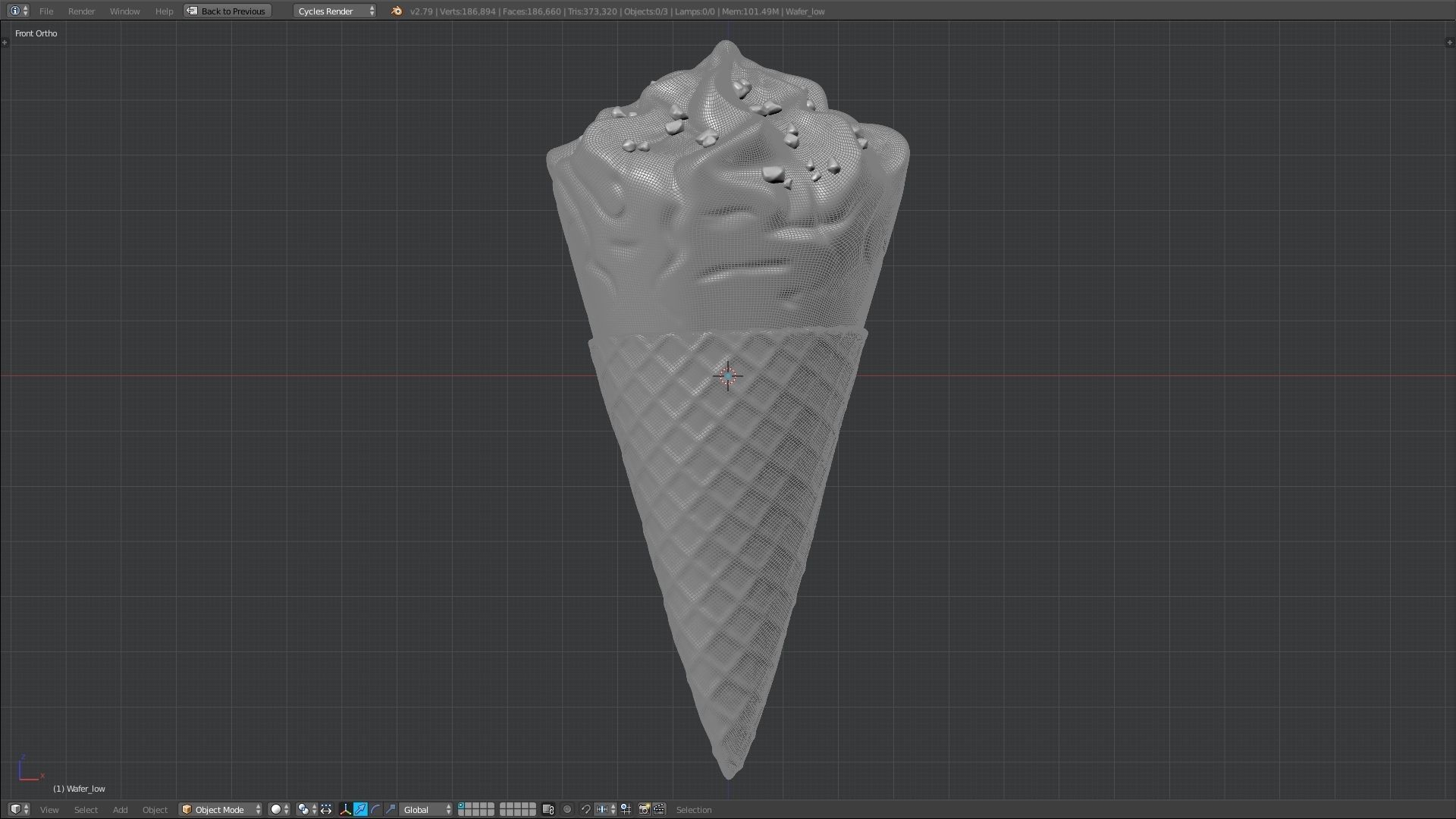 Icecream with nuts 3D model_3