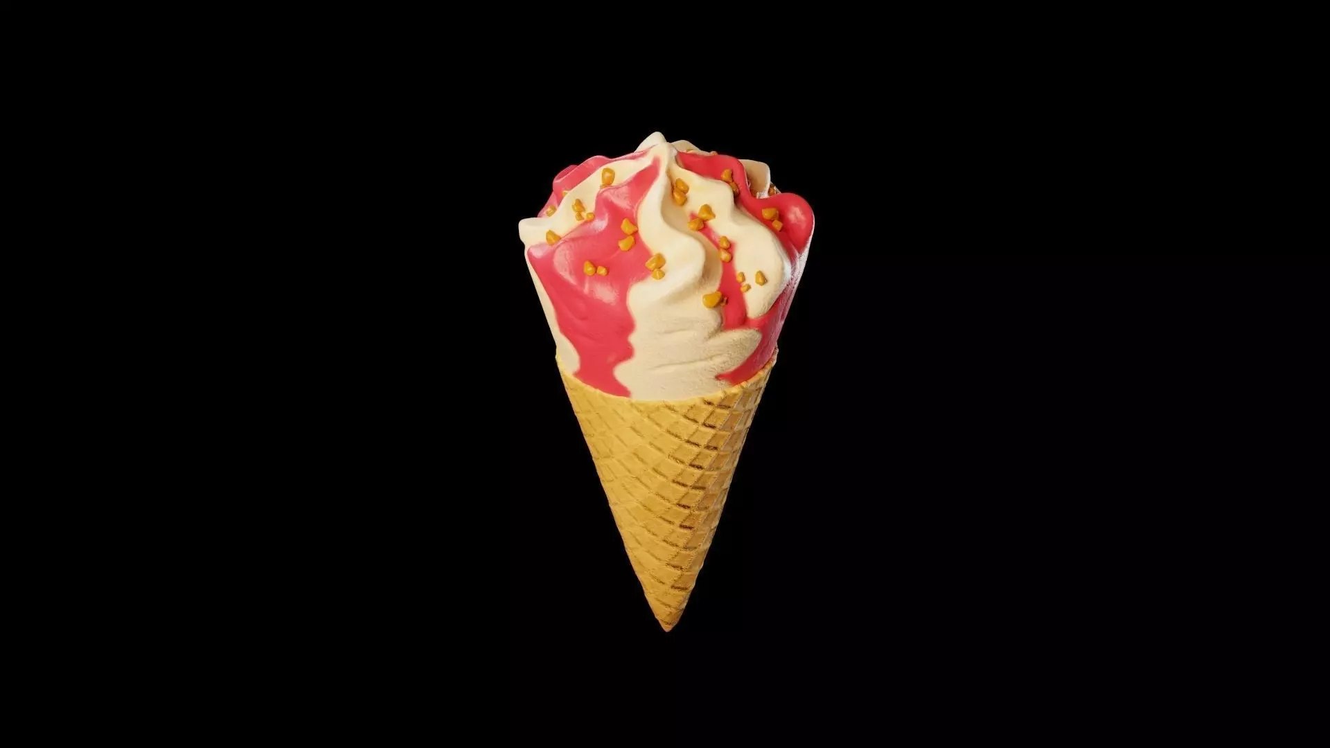 Icecream with nuts 3D model_0