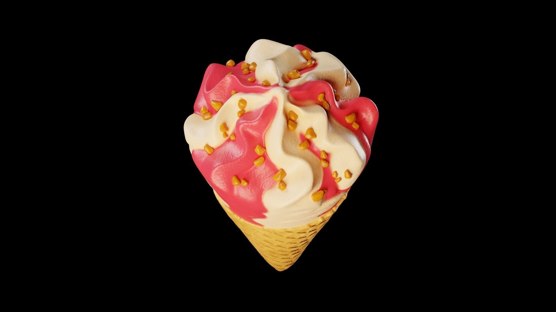 Icecream with nuts 3D model_2