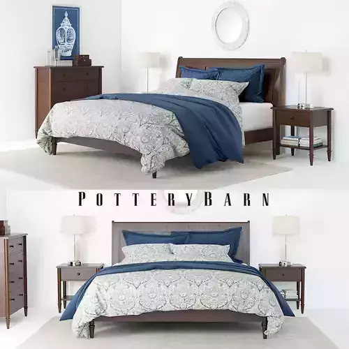 Pottery Barn Crosby Bedroom set 3D model