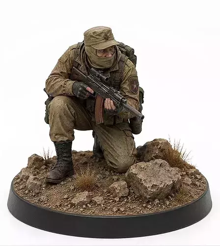 Desert Recon Operative STL Tactical Warfare Display Figure