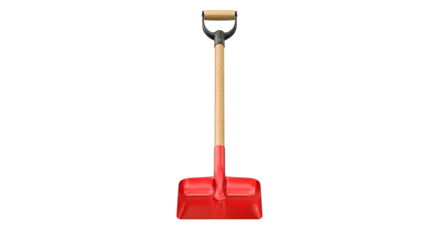 Red snow shovel 3D model_7
