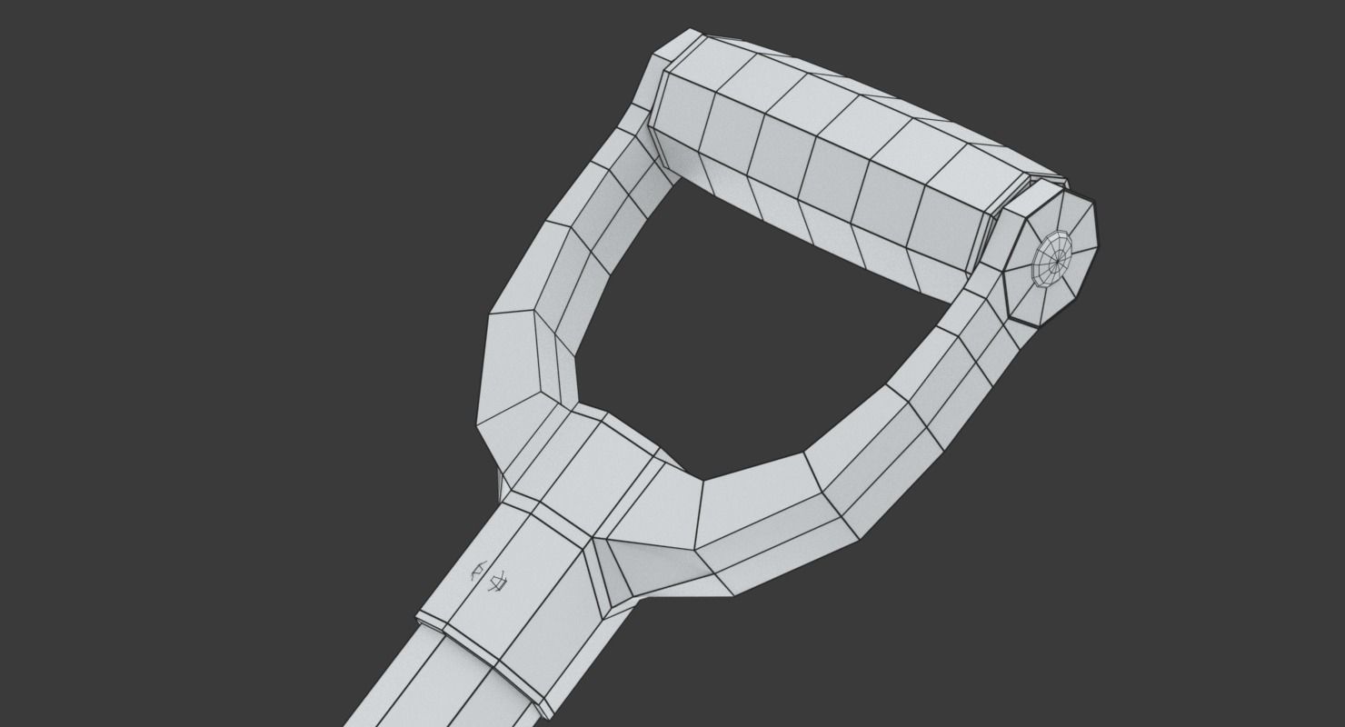 Red snow shovel 3D model_15