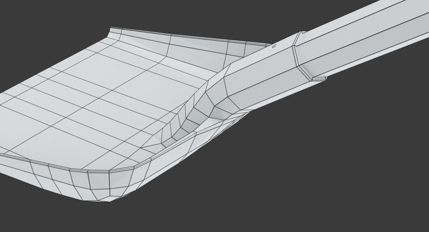 Red snow shovel 3D model_16