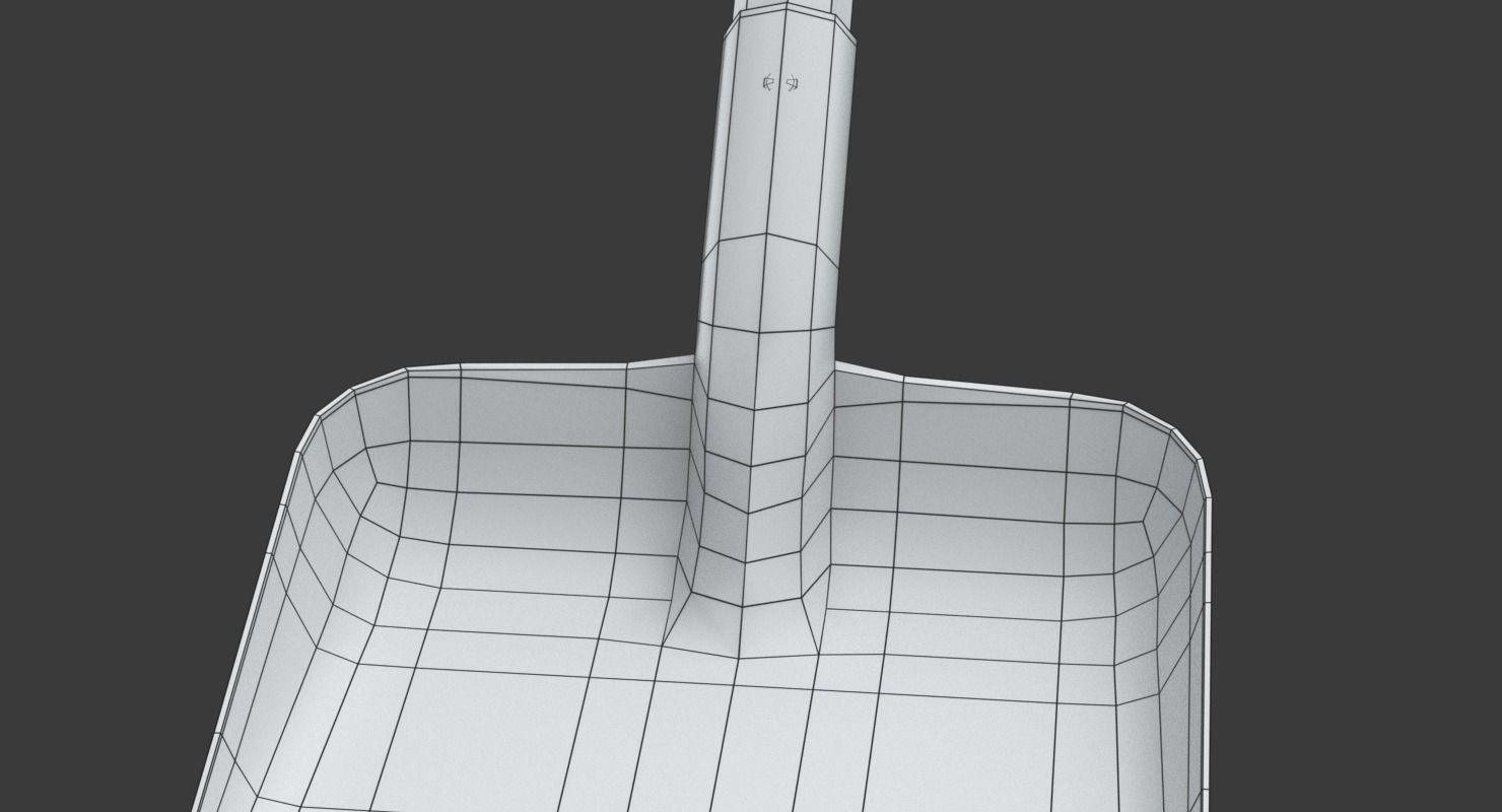 Red snow shovel 3D model_17