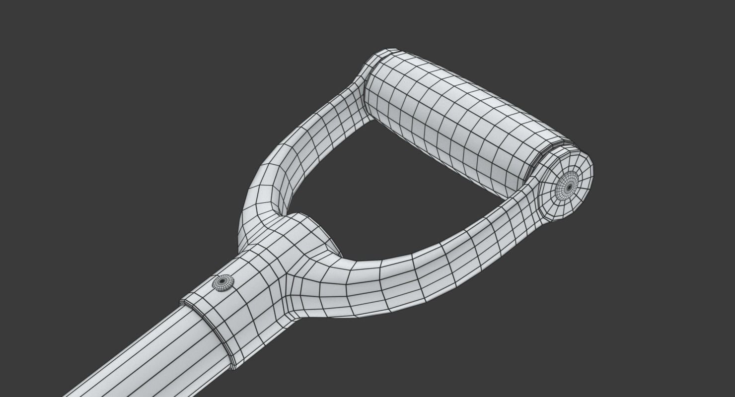 Red snow shovel 3D model_14