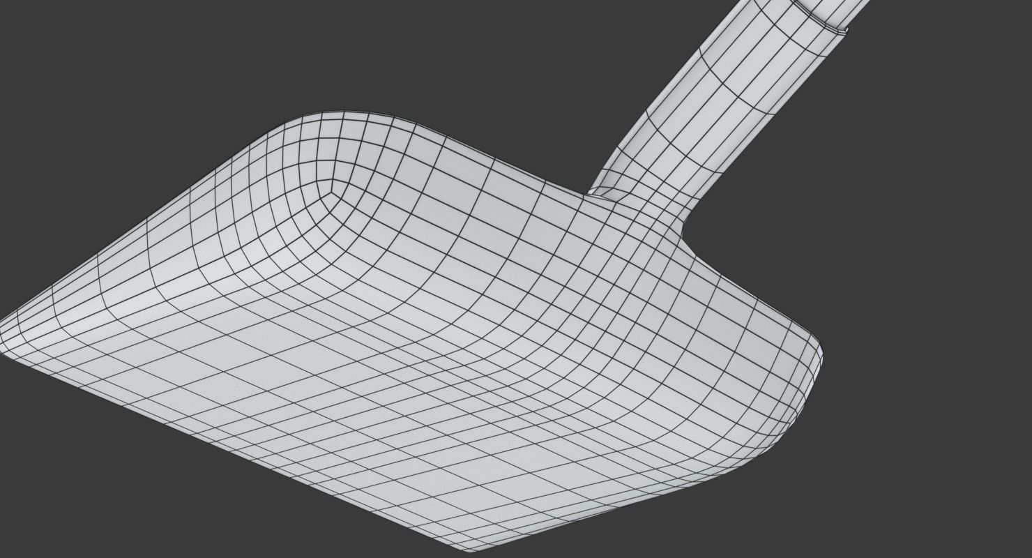 Red snow shovel 3D model_13