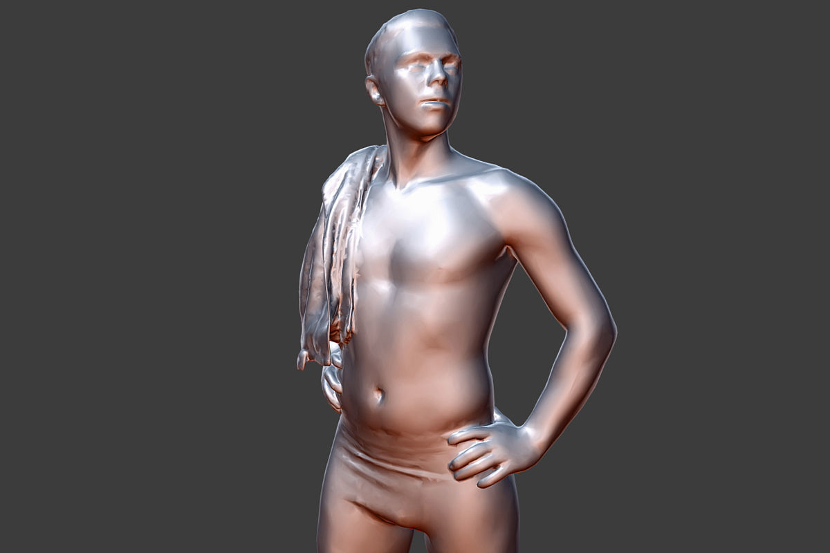 Man in Swimsuit Low-poly 3D model_3