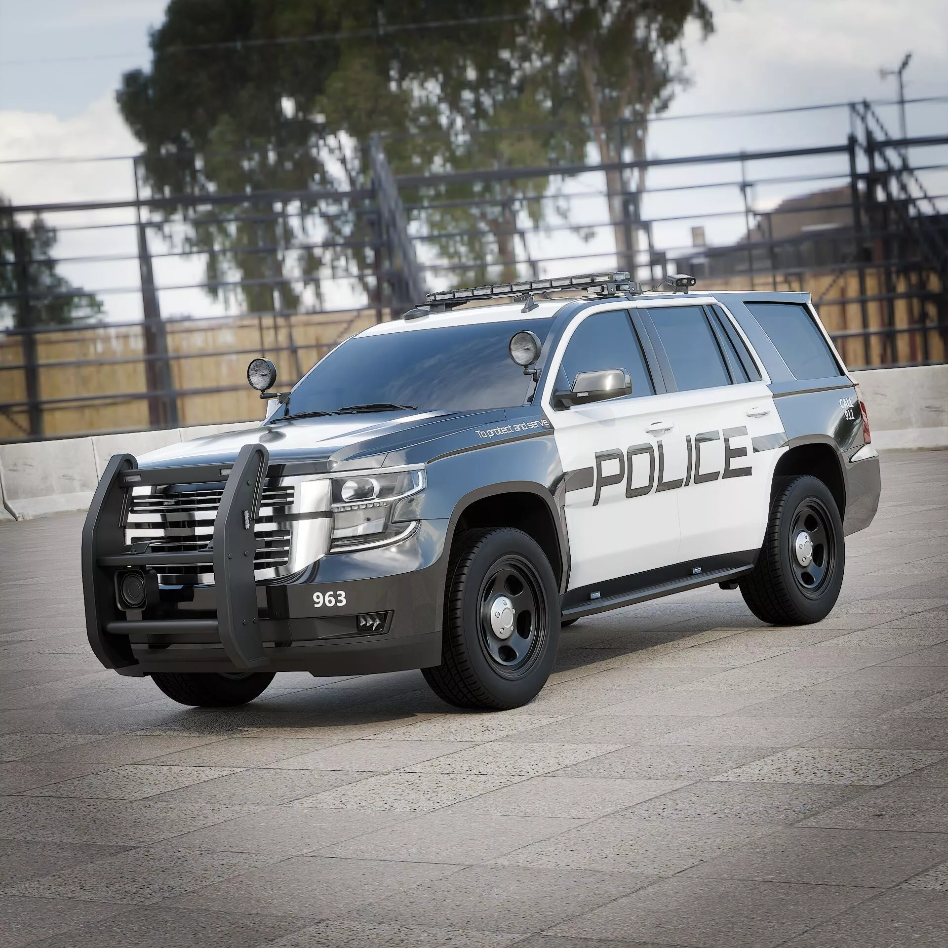 Chevrolet Tahoe 2015 Police Car 3D model