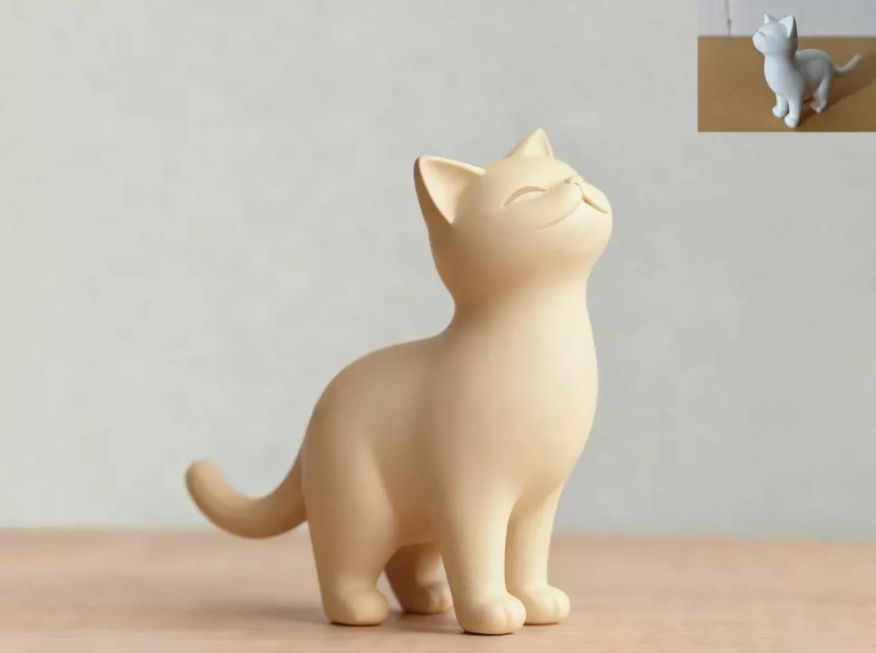 Smiling cat figurine 3D print model