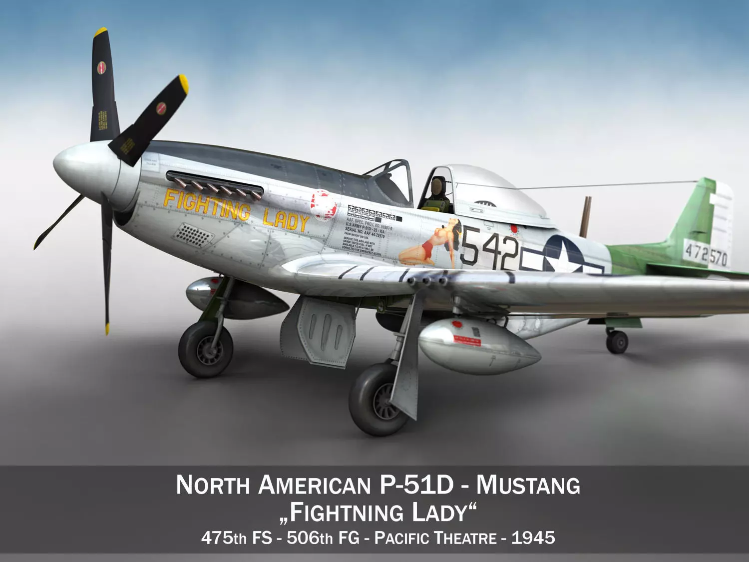 North American P-51D Mustang - Fighting Lady 3D model_0