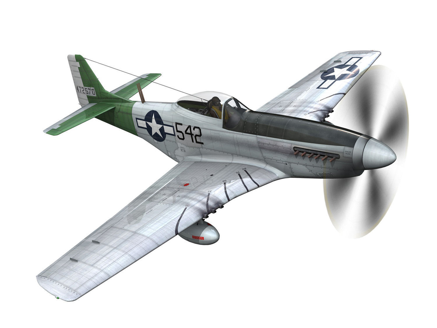 North American P-51D Mustang - Fighting Lady 3D model_4