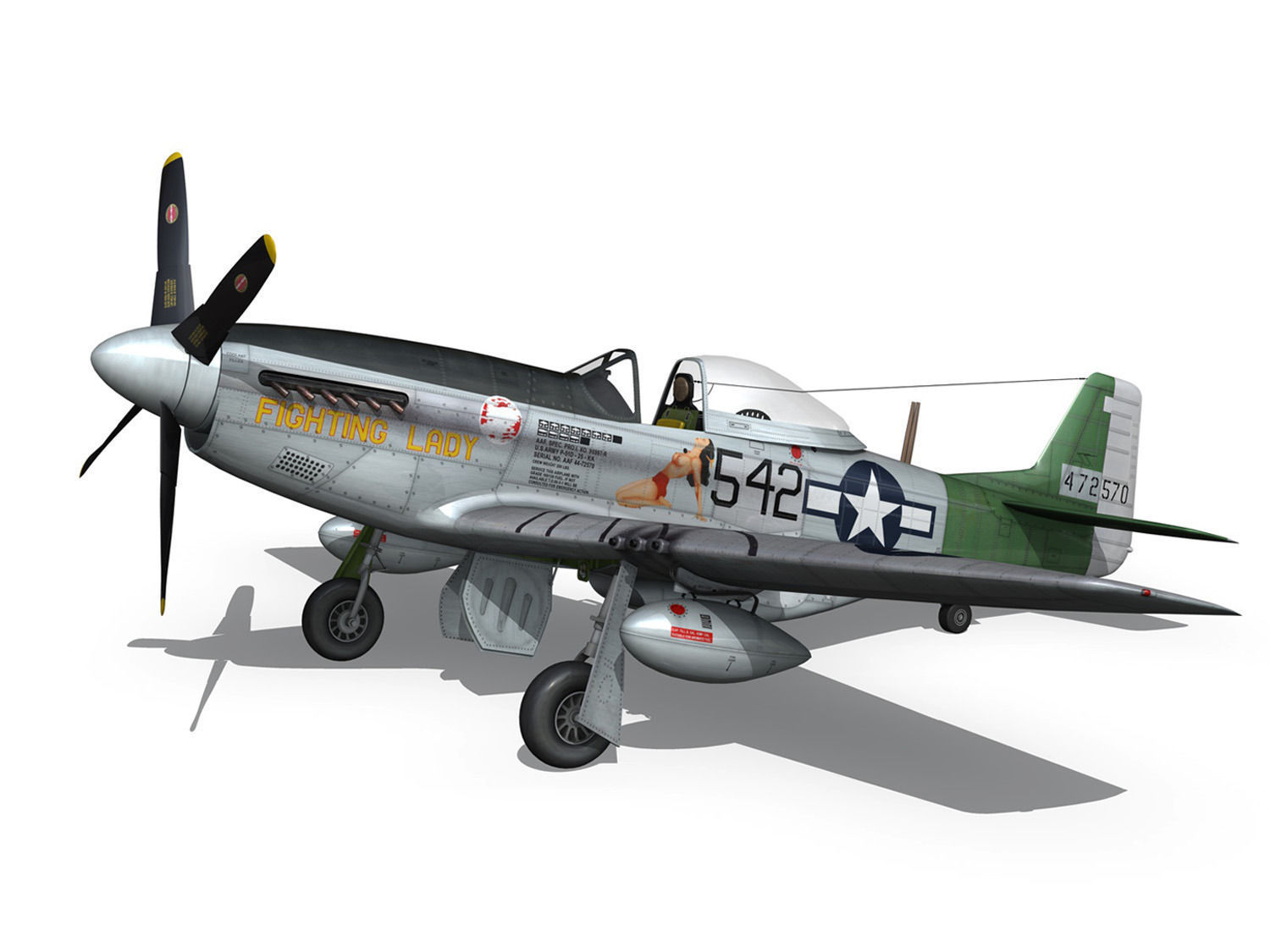 North American P-51D Mustang - Fighting Lady 3D model_9